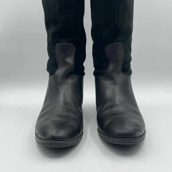 Sam Edelman Pembrooke Black Suede Leather Riding Boots Tall Knee High - Picture 3 of 15